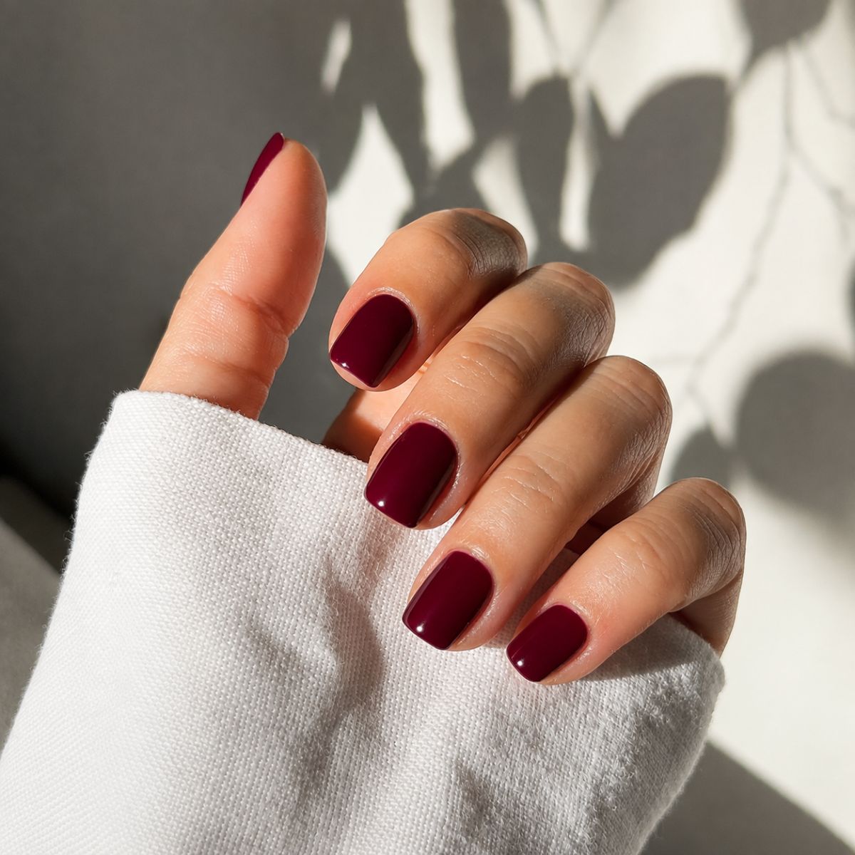 Finished gel polish, close-up