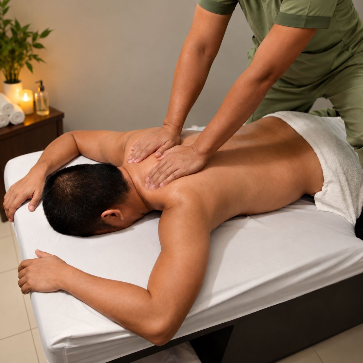 A Lymphatic Drainage Massage in progress at Amani Wellness Spa