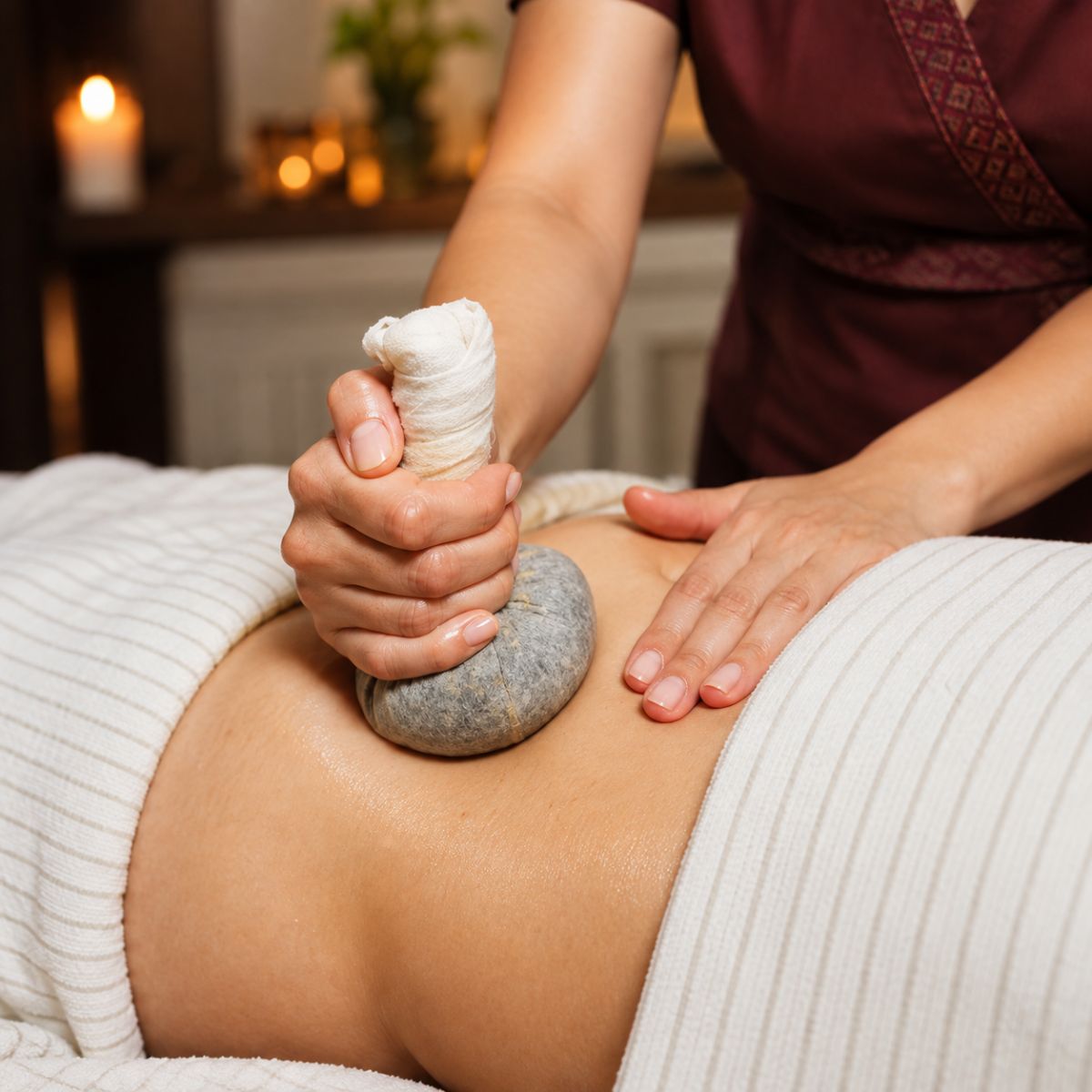 A Post Natal Massage in progress at Amani Wellness Spa