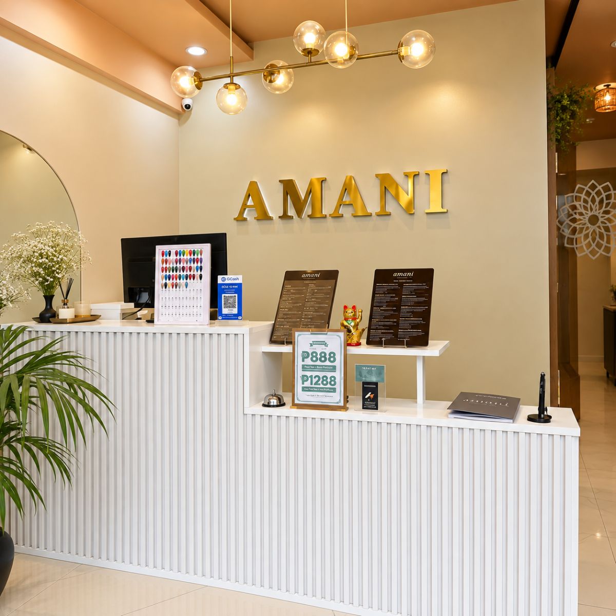 The reception desk at Amani Wellness Spa